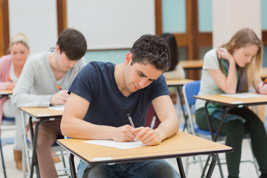 Students taking exams