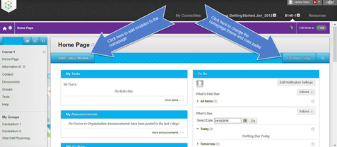 Create a customized homepage - Blackboard