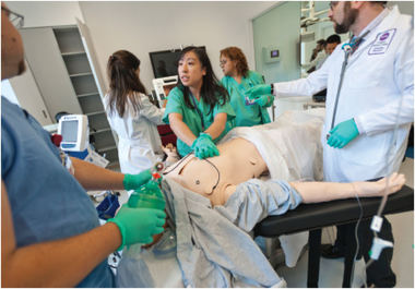 CPR training with simulated patient