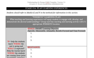 UbD template Stage #1